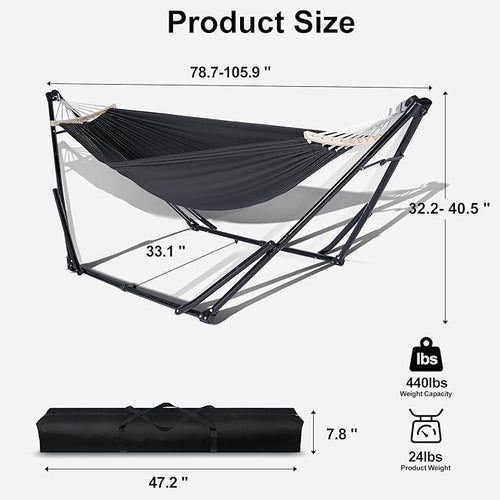 2-in-1 Hammock & Swing Chair for Teens – Adjustable Folding Chair - Image 2