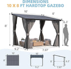 AECOJOY 10' X 8' Gazebo for Patio, Small Wall-Mounted Lean to Gazebo Pergola - Image 6