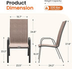 JEAREY Patio Dining Chairs Set of 4, Outdoor Stackable Dining Furniture Set - Image 3
