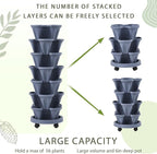 Umigy 2 Set of 7 Tier Vertical Planter Stackable Tower Planters Strawberry Herb - Image 6