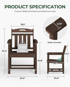 Set of 2 Weatherproof Patio Chairs - Image 3