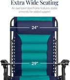Best Choice Products Oversized Padded Zero Gravity Chair, Folding Outdoor Patio - Image 4