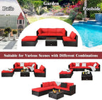 Tangkula 6 Piece Patio Furniture Set, Outdoor Deck Lawn Backyard Sectional Sofa - Image 6