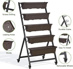 VECELO 5-Tier Vertical Garden Bed, Freestanding Elevated Raised Garden Planter - Image 3