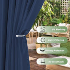 HolidayIdeas Outdoor Curtains for Patio Waterproof, 6 Panels - Image 3
