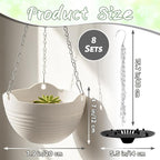 Bvrbaory 8 Pack Hanging Planter Pots, Self-Watering Flower Pot - Image 2