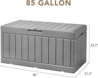 Devoko 85 Gallon Deck Box Lockable Resin Outdoor Storage Box waterproof Outdoor - Image 7