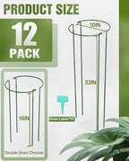 Joyhalo 12 Pack Peony Cages and Supports, 32 Inch Adjustable Plant Stakes - Image 6