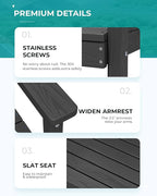 SERWALL Patio Dining Table and Bench Set - Image 6