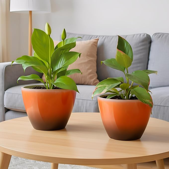 Plant Pots for Indoor Outdoor Plants, 8 Inch Glazed Planters for Indoor Plants - Image 5