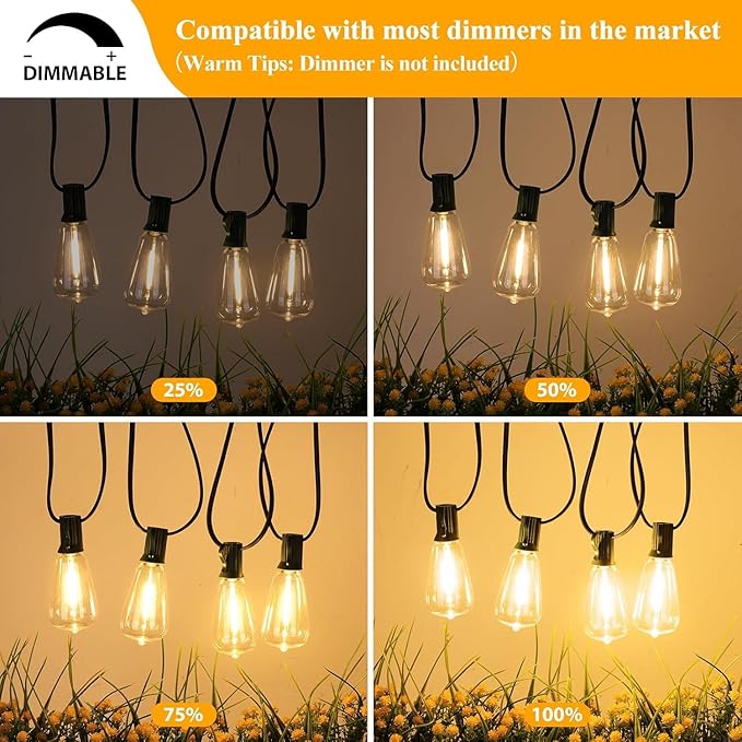 Brightever LED Outdoor String Lights 100FT - Image 6