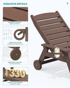 SERWALL Patio Chaise Lounge Chair Set of 2, Poly Lounge Chair - Image 5