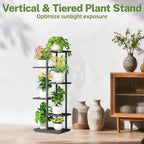 iDavosic.ly Plant Stand Indoor Outdoor, 5-Tier Tall Metal Flower Shelf - Image 5
