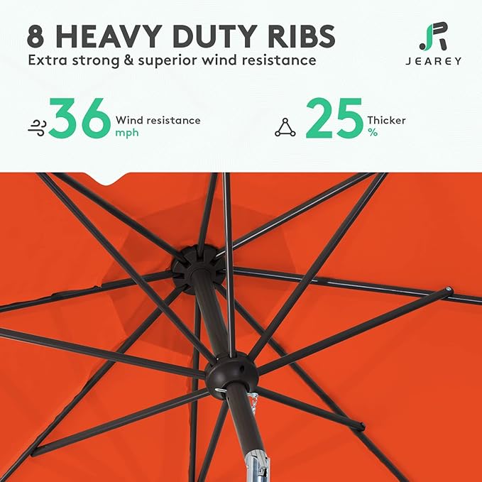 JEAREY 9FT Outdoor Patio Umbrella Outdoor Table Umbrella - Image 5