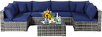 Tangkula 7 Pieces Wicker Patio Furniture Set, All-Weather Outdoor Rattan - Image 9