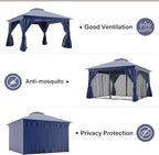 LAUSAINT HOME Semi-Permanent Outdoor Patio Gazebo 12'x12', Heavy Duty Party - Image 7