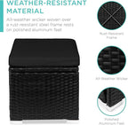 Best Choice Products Set of 2 Wicker Ottomans, Additional Seating, Side Table - Image 4