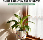 1Pack Glass Beaded Plant Hanger Indoor, Rainbows Hanging Planters - Image 4