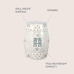 JONATHAN Y TBL1013C Double Happiness 18" Chinoiserie Ceramic Drum - Image 5
