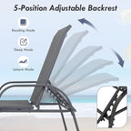 Giantex Patio Lounge Chair, Outdoor Chaise Lounge - Image 5