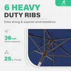 JEAREY 7.5FT Patio Umbrella Outdoor Table Umbrella - Image 6