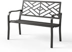 Sophia & William Outdoor Metal Bench Patio Garden Bench, Cast Iron Park Benches by SophiaWilliam