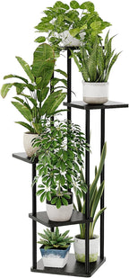 Bamworld Black Plant Stand Indoor 5 Tier Plant Shelf by Bamworld