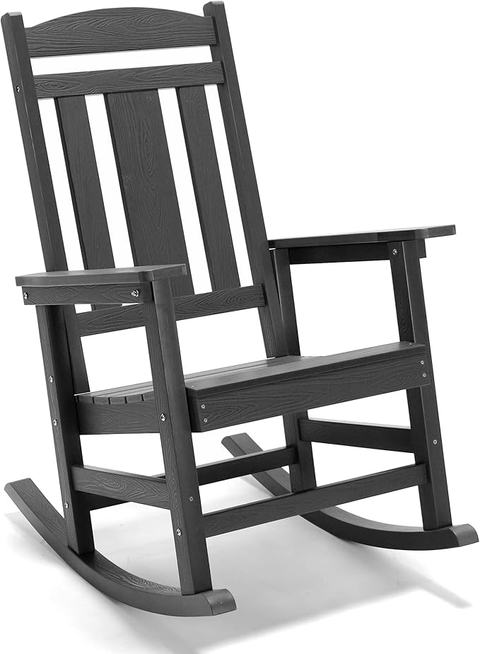 LUE BONA Outdoor Rocking Chairs Set of 4, Weather Resistant HDPS Poly Rocker - Image 8