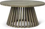 Merax Patio Outdoor Acacia Wood Round Coffee Table - Image 4