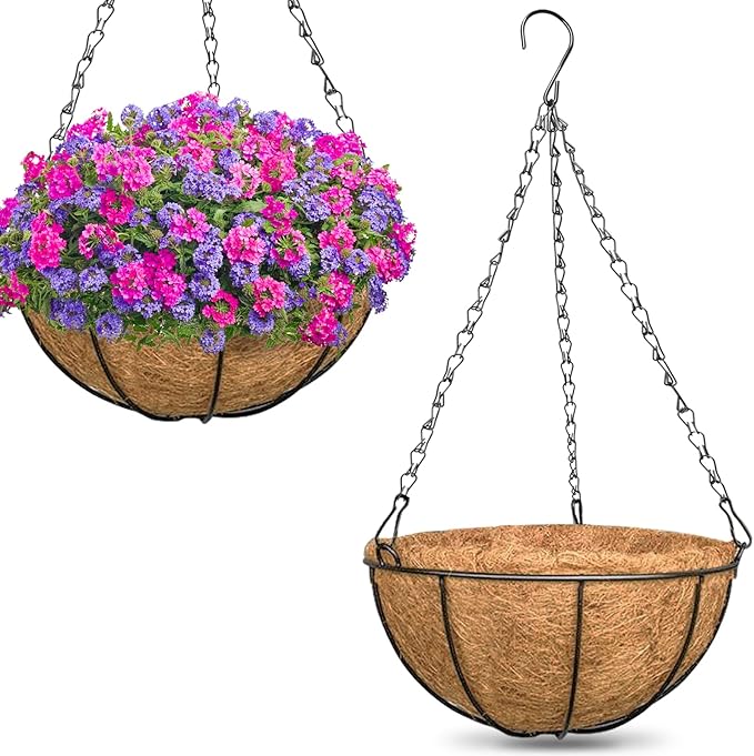 ZeeDix 2 Pack 14 Inch Metal Hanging Baskets by ZeeDix