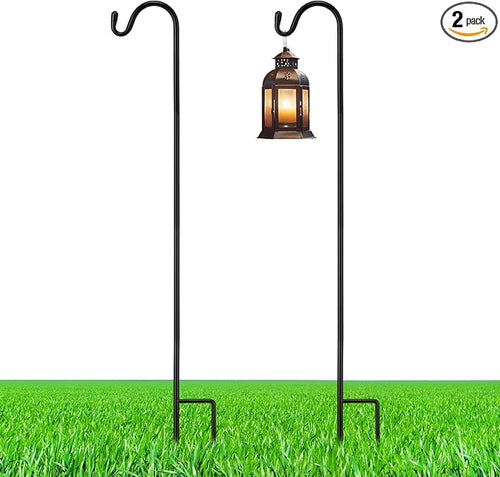 2 Pcs 24 Inch Shepherds Hook for Outdoor Adjustable Bird Feeder Pole Metal by Yetene