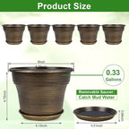 Plant Planters Pots Set of 6 Pack 6 Inch, Plastic Flower Pot - Image 3