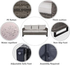 Belord 6 Piece Outdoor Furniture Patio Wicker Sofa Set, Oversize Outdoor Swivel - Image 4