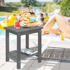 Y&M Outdoor Side Table, HIPS Adirondack Small Double Layer Table, Waterproof - Image 2