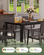 67" HDPS Outdoor Patio Dining Table, Aluminum-Edged Outdoor Dining Table - Image 5