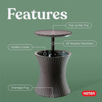 Keter Pacific Cool Bar Outdoor Patio Furniture and Hot Tub Side Table - Image 5