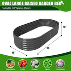 A ANLEOLIFE 8X4X1.5 ft Galvanized Raised Garden Beds Outdoor, Oval Large Metal - Image 3