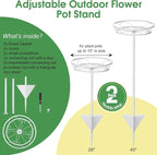 Tellingyou 2 Pack Adjustable Outdoor Flower Pot Stand, Metal Outdoor Plant - Image 3
