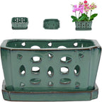 W&W Orchid Pot with Holes and Saucer by WWHomeDecor