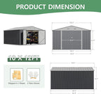 Devoko 10x12 FT Outdoor Storage Shed, Large Metal Storage Sheds - Image 3
