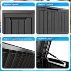 90 Gallon Waterproof Outdoor Storage Box, Resin Deck Box, Lockable Outside - Image 3