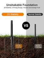 2 Pack String Light Poles for Outside, Thickened Metal Lights Hanger Pole - Image 4