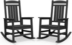 SERWALL HDPE Outdoor Rocking Chair Set of 2, Patio Rocking Chairs, All-Weather by SERWALL