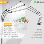 GHodec Grow Light with Stand, 60 LED 5500K Full Spectrum Floor Plant Light - Image 7