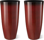 Glitzhome 30" H Oversized Tall Planter, Gradient Red Faux Ceramic Finish by Glitzhome