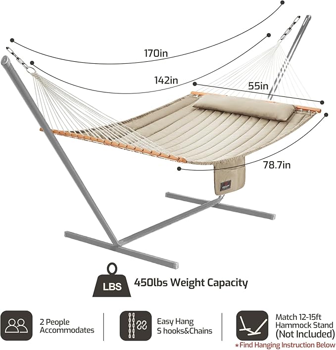 Double Quilted Fabric Hammock - Image 6