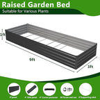 2PCS 9x3x1ft Galvanized Raised Garden Bed Kit, Galvanized Planter Raised Garden - Image 3