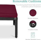 Best Choice Products Set of 2 Wicker Ottomans, Additional Seating, Side Table - Image 6