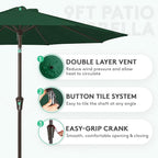 JEAREY 9FT Outdoor Patio Umbrella Outdoor Table Umbrella - Image 2