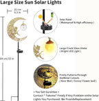 Solar Lights Outdoor Waterproof Fairy Moon Crackle Glass Lights - Image 3
